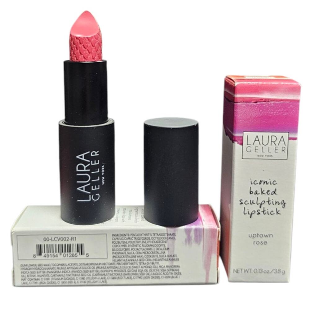 Laura Geller Iconic Baked Sculpting Lipstick in the Shade Uptown Rose New in Box